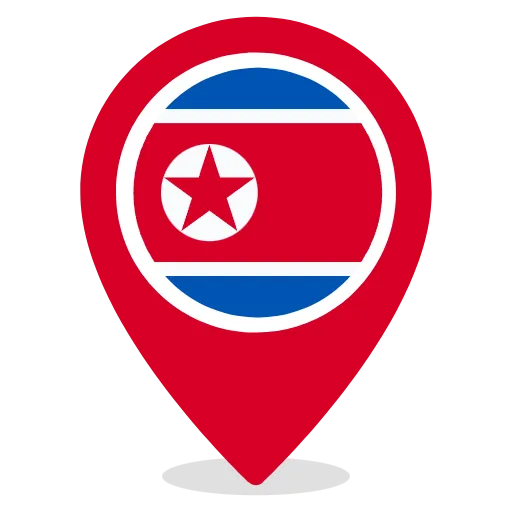north korea flat icon