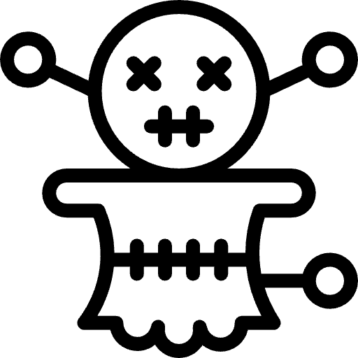 creepy doll line icon
