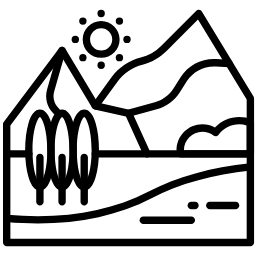 mountains line icon