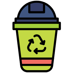 recycle bin lineal color icon