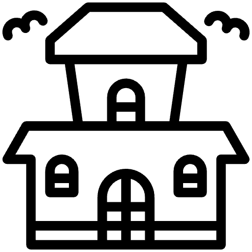 haunted house line icon