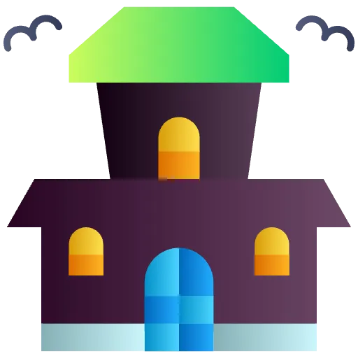 haunted house flat icon