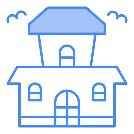 haunted house two color icon