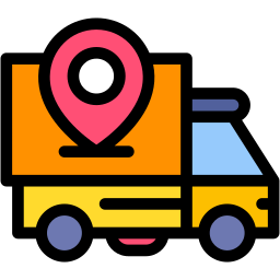 shipping truck lineal color icon