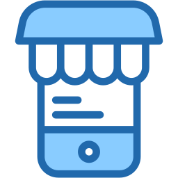 mobile shopping two color icon