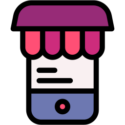 Compras móviles color lineal icono