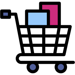 carro de la compra color lineal icono