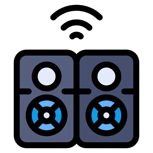 wireless speaker lineal color icon