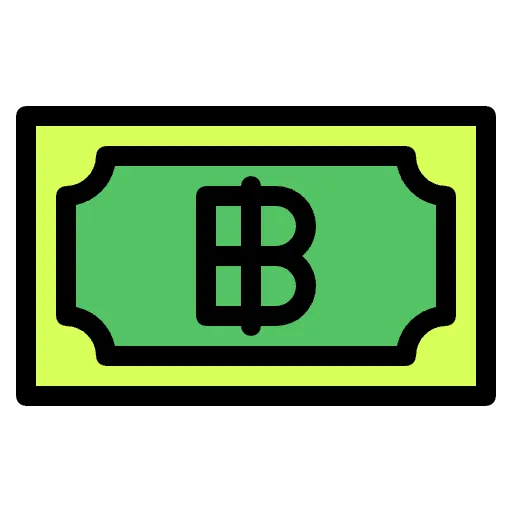 thai baht lineal color icon