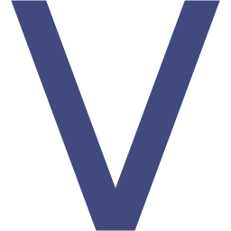 V flat icon