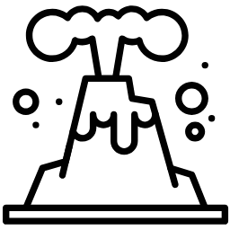 volcano line icon