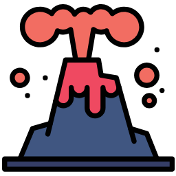 volcano lineal color icon