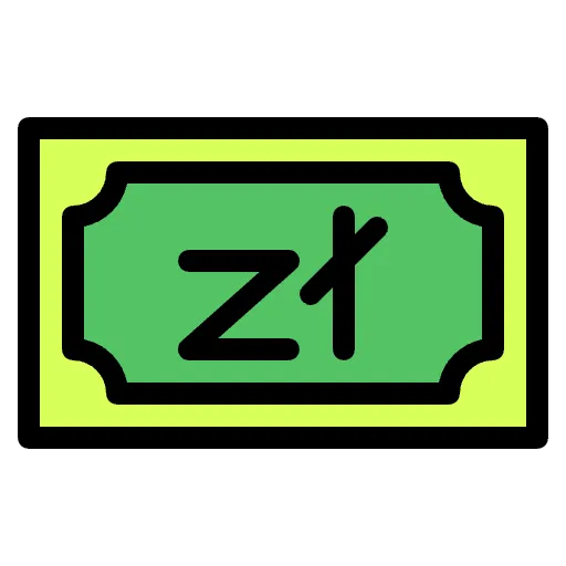zloty color lineal icono